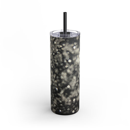 Black Shimmer Skinny Matte Tumbler, 20oz